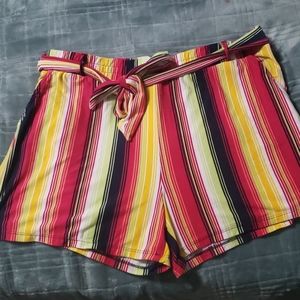 High waisted striped shorts